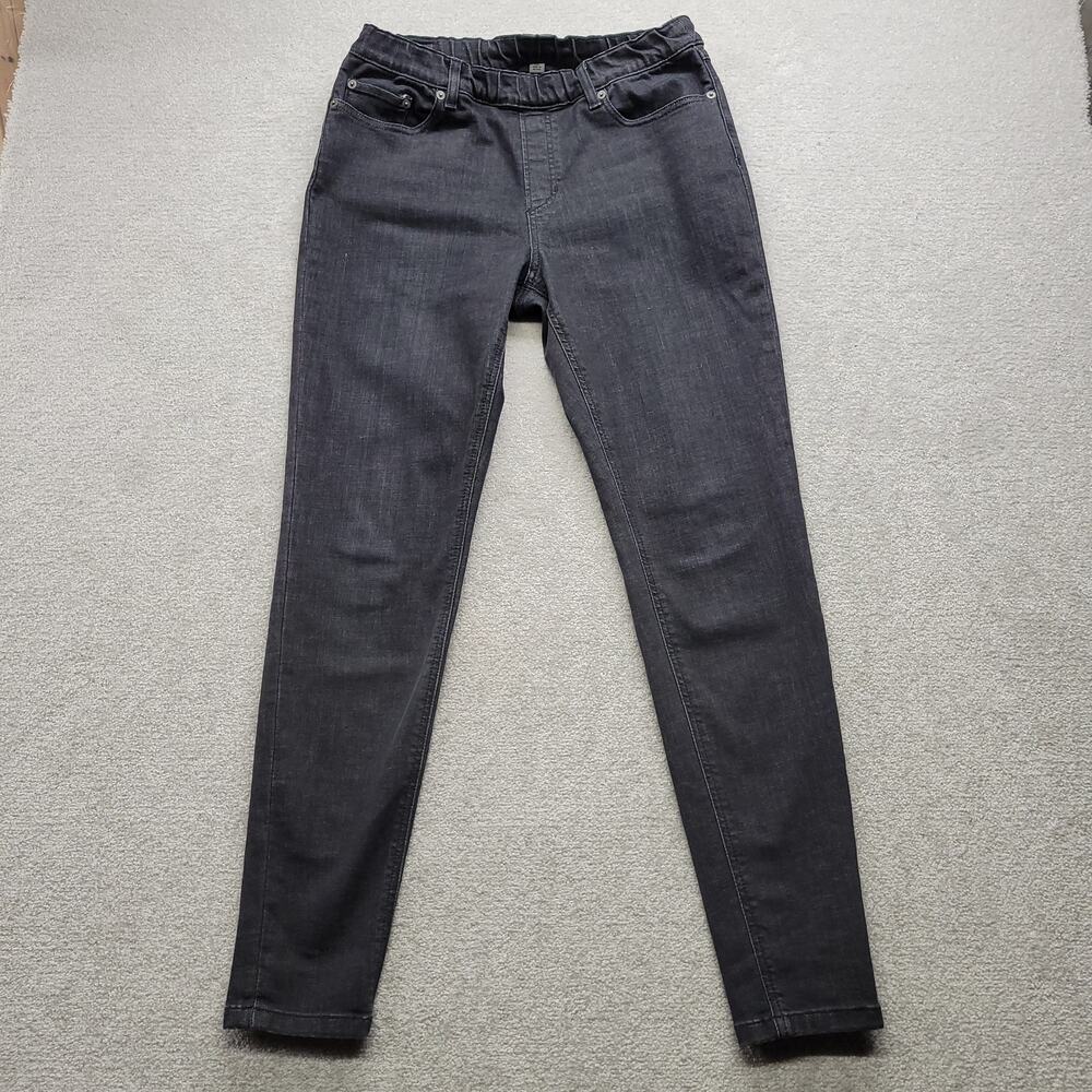 L.L.Bean 1912 Womens Jeans Size 12 Regular Black Gray Denim Straight Leg Stretch